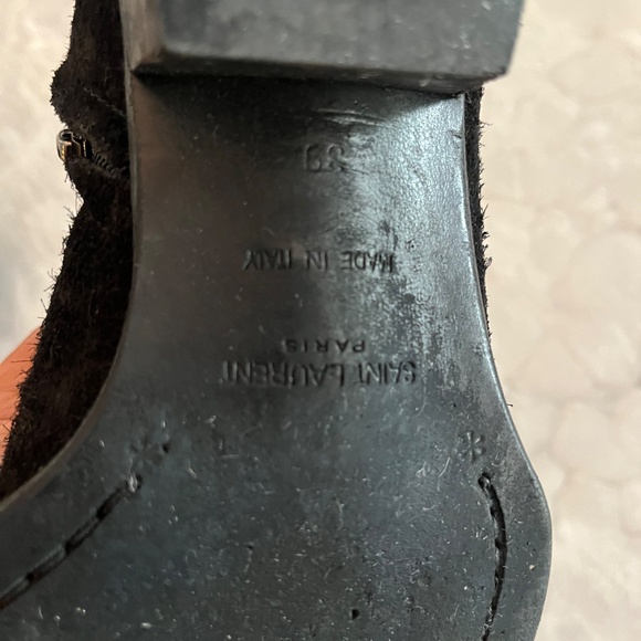 Saint Laurent Black Suede Boots - Picture 8 of 12